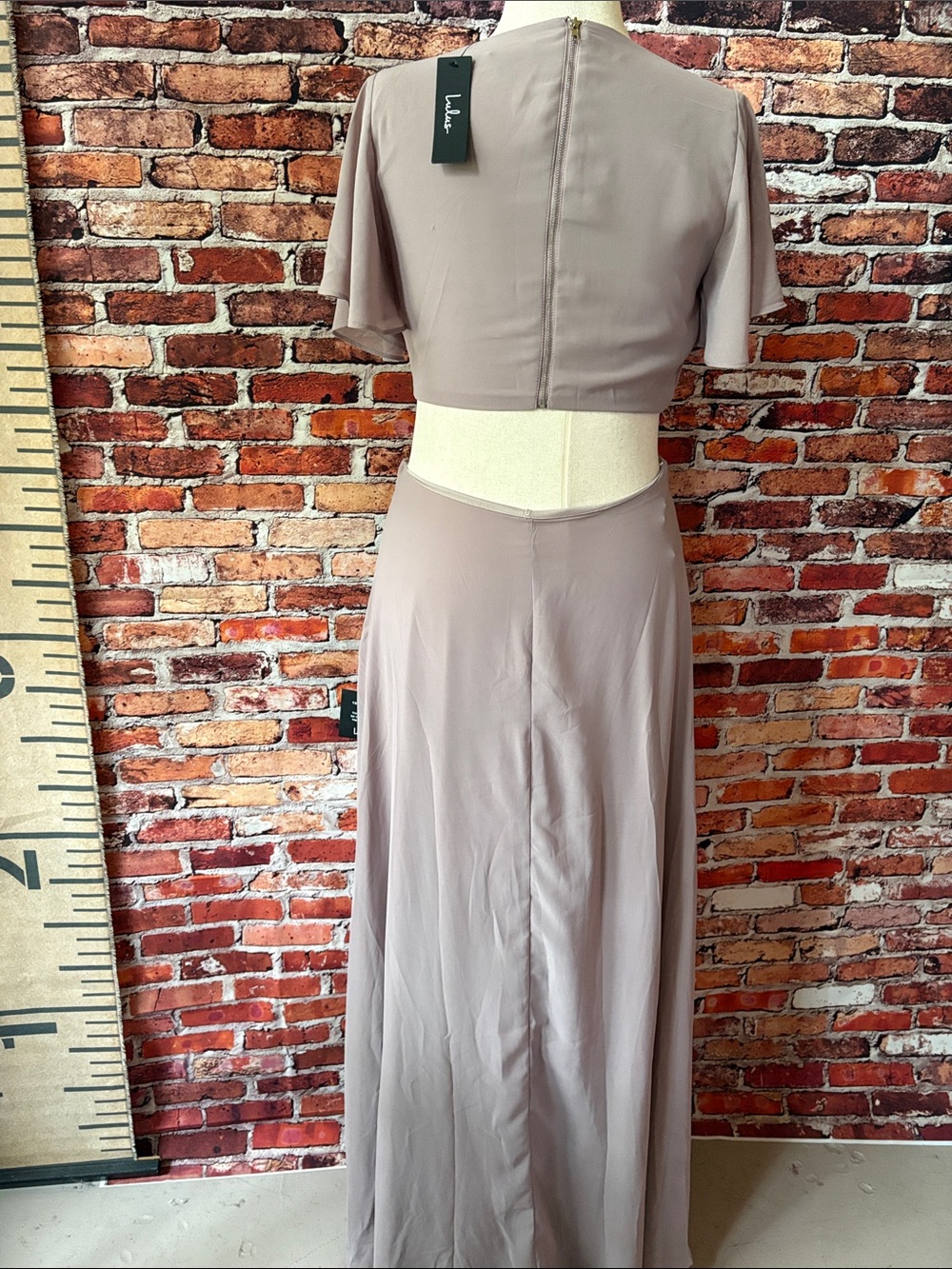 Lulu's Garden Bliss Dusty Lavender Cutout Maxi Dress Size Large
